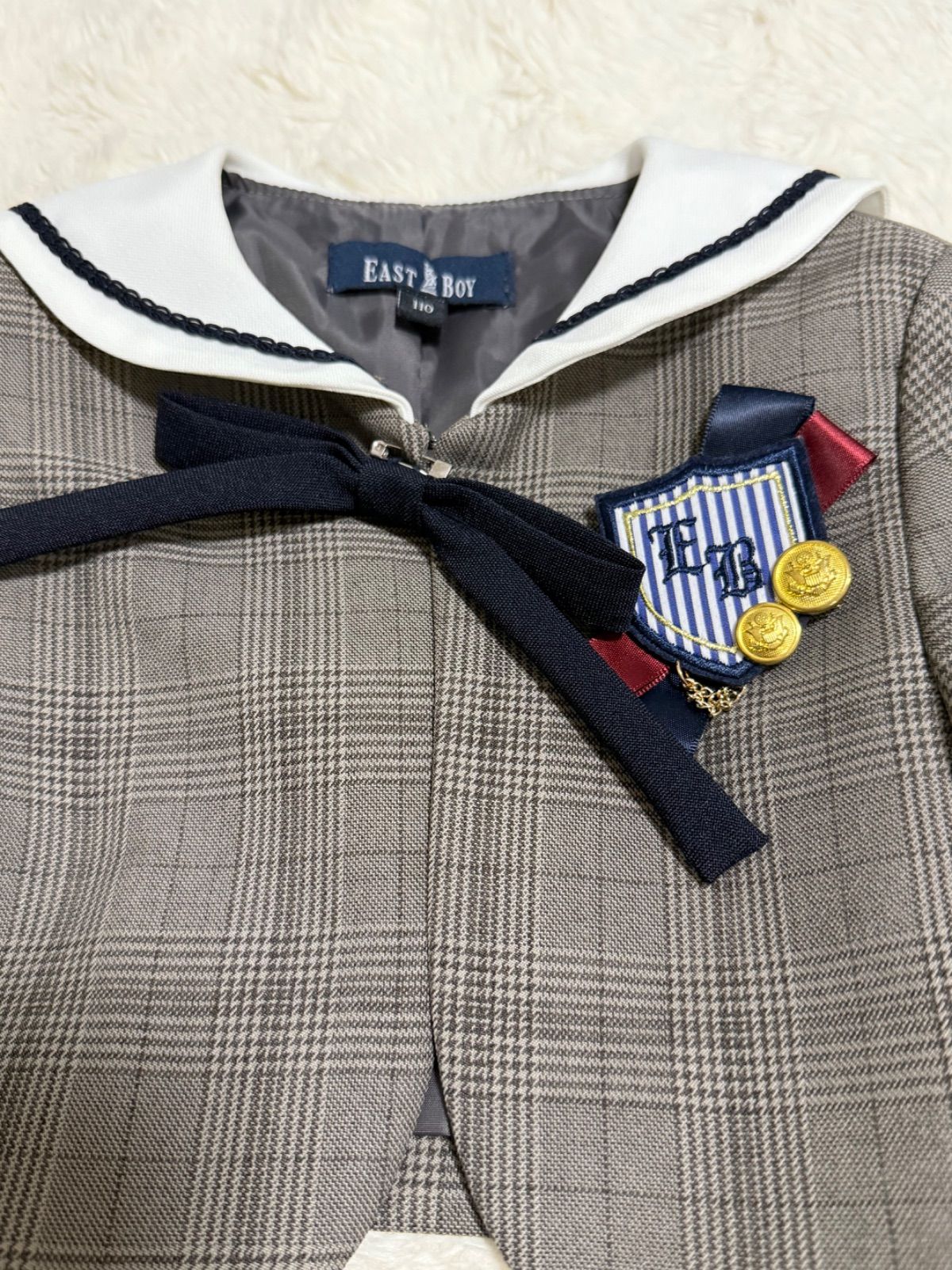 EAST BOY キッズフォーマル セットアップ セーラーカラー チェック 