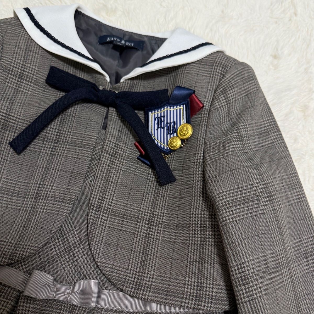 EAST BOY キッズフォーマル セットアップ セーラーカラー チェック 