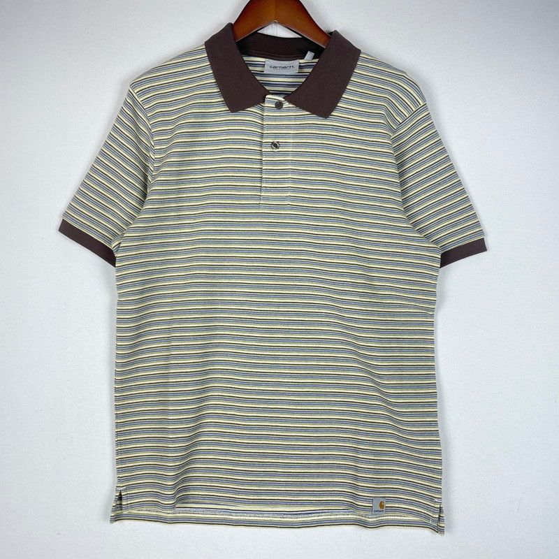 【中古品】 Carhartt WIP カーハート ワークインプログレス S/S DION STRIPE POLO I036306 ショートスリーブ ディオン ストライプ ポロ 半袖 トップス 【145-260528-ss-04-tei】