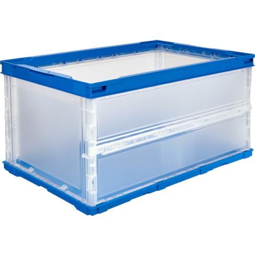 【数量限定】半透明 40L フタ無し 529X365X57mm TR-O40B-HTM 10個【ケース販売】 収納ボックス 収納ケース 薄型折りたたみコンテナ トラスコ中山(TRUSCO)