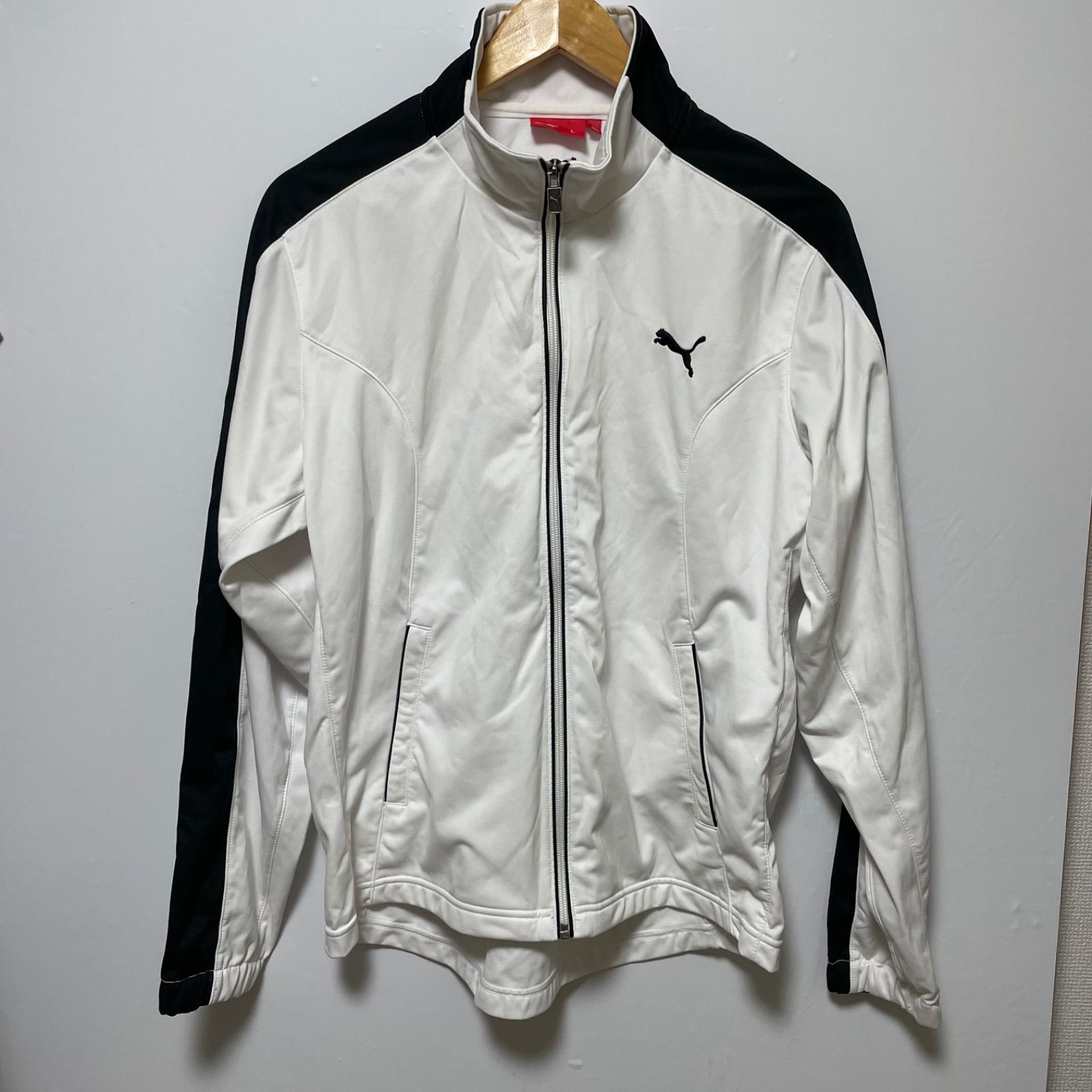 PUMA プーマ ジャージ 上下セット 白黒 上L 下M 日本製 セットアップ 