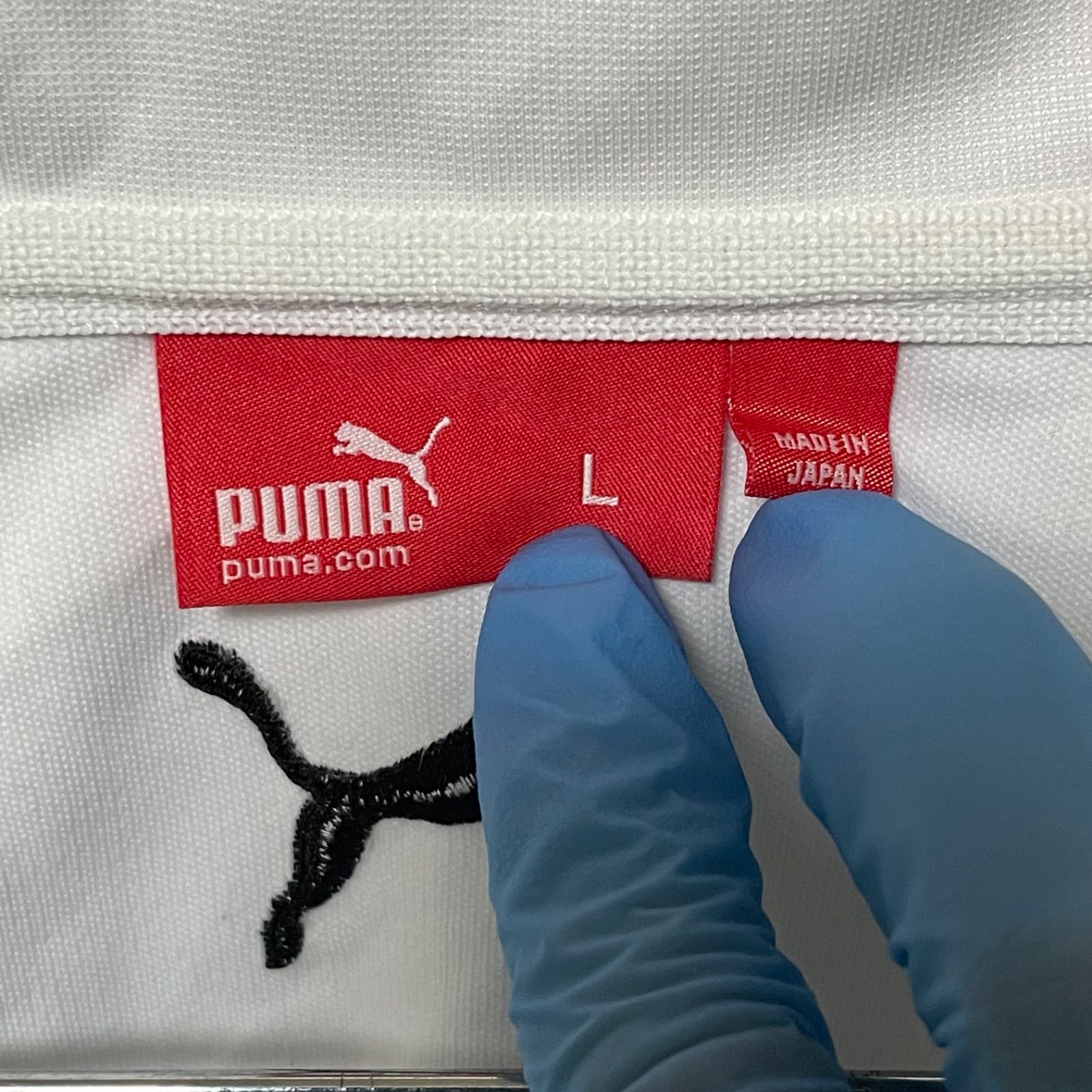 PUMA プーマ ジャージ 上下セット 白黒 上L 下M 日本製 セットアップ 
