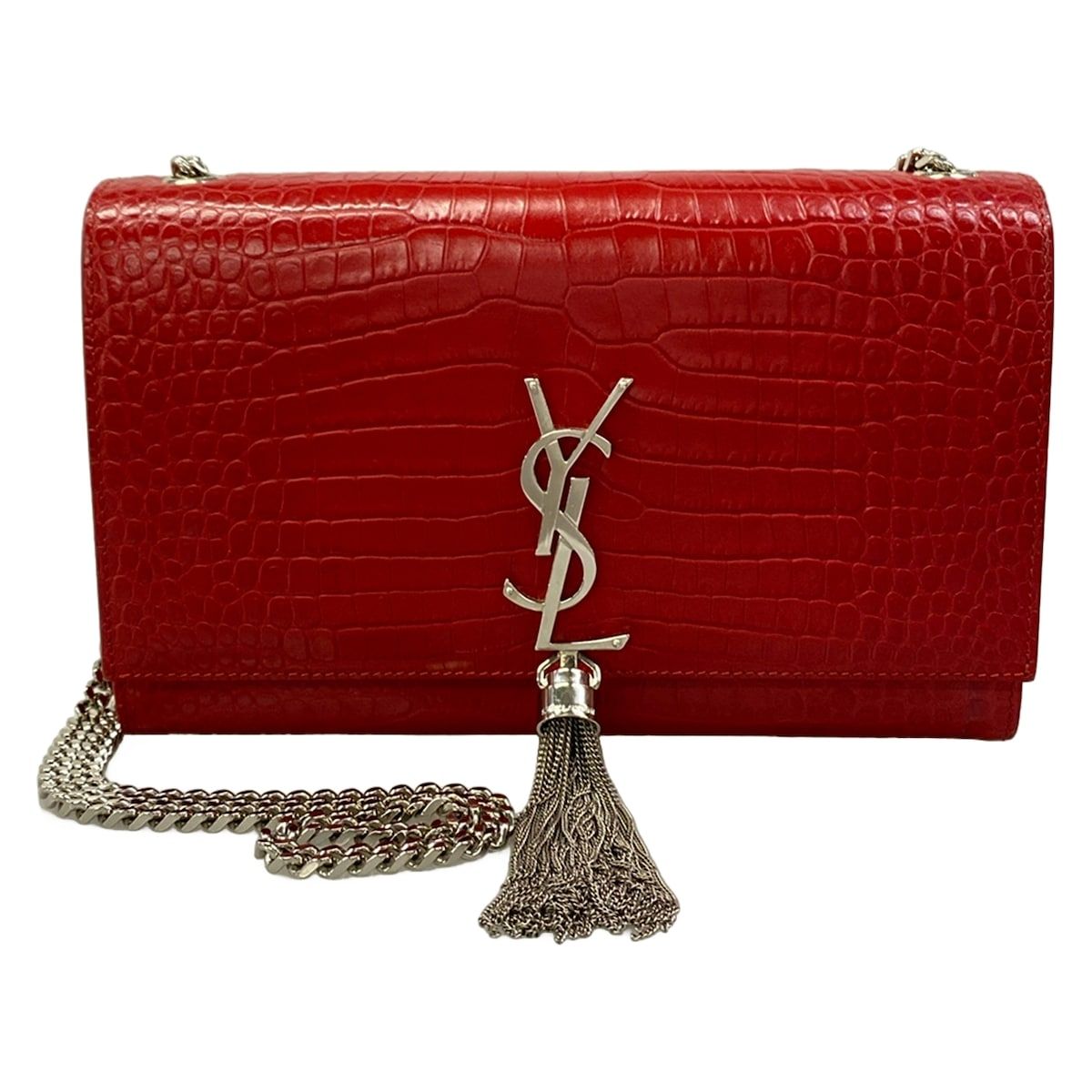 SAINT LAURENT PARIS(サンローランパリ) ショルダーバッグ ケイトミディアム 354119 レッド 型押し加工 レザー