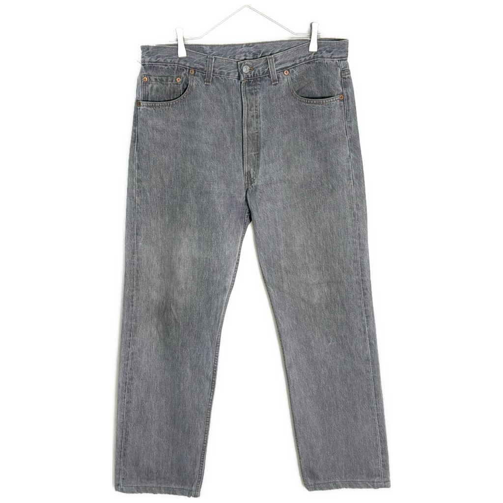 90年代 USA製 Levi's リーバイス 501 デニムパンツ 先染め ブラック(メンズ W36 L34)中古 古着 Y2048