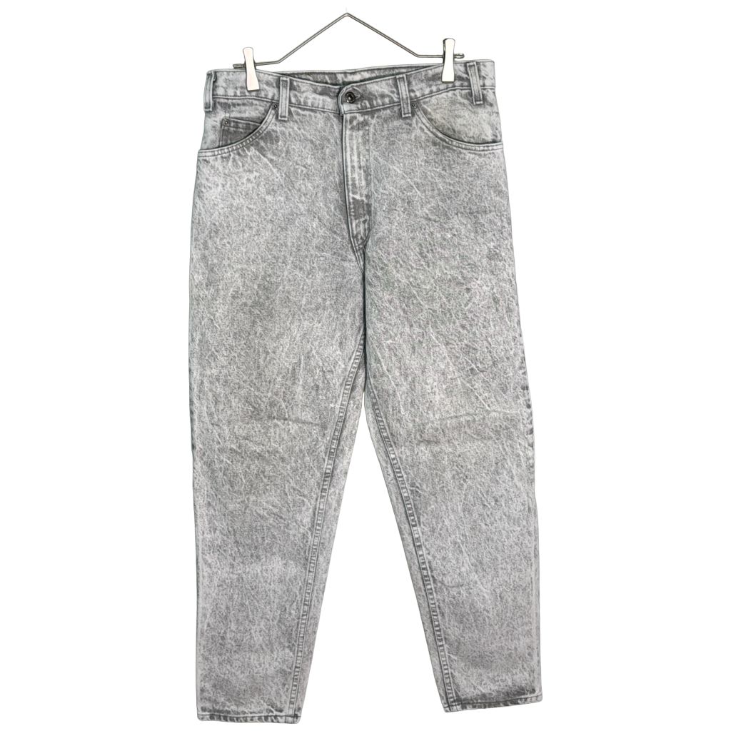 80年代 USA製 Levi's リーバイス 550 ケミカルウォッシュ デニムパンツ グレー(メンズ W34 L30)中古 古着 Y2064