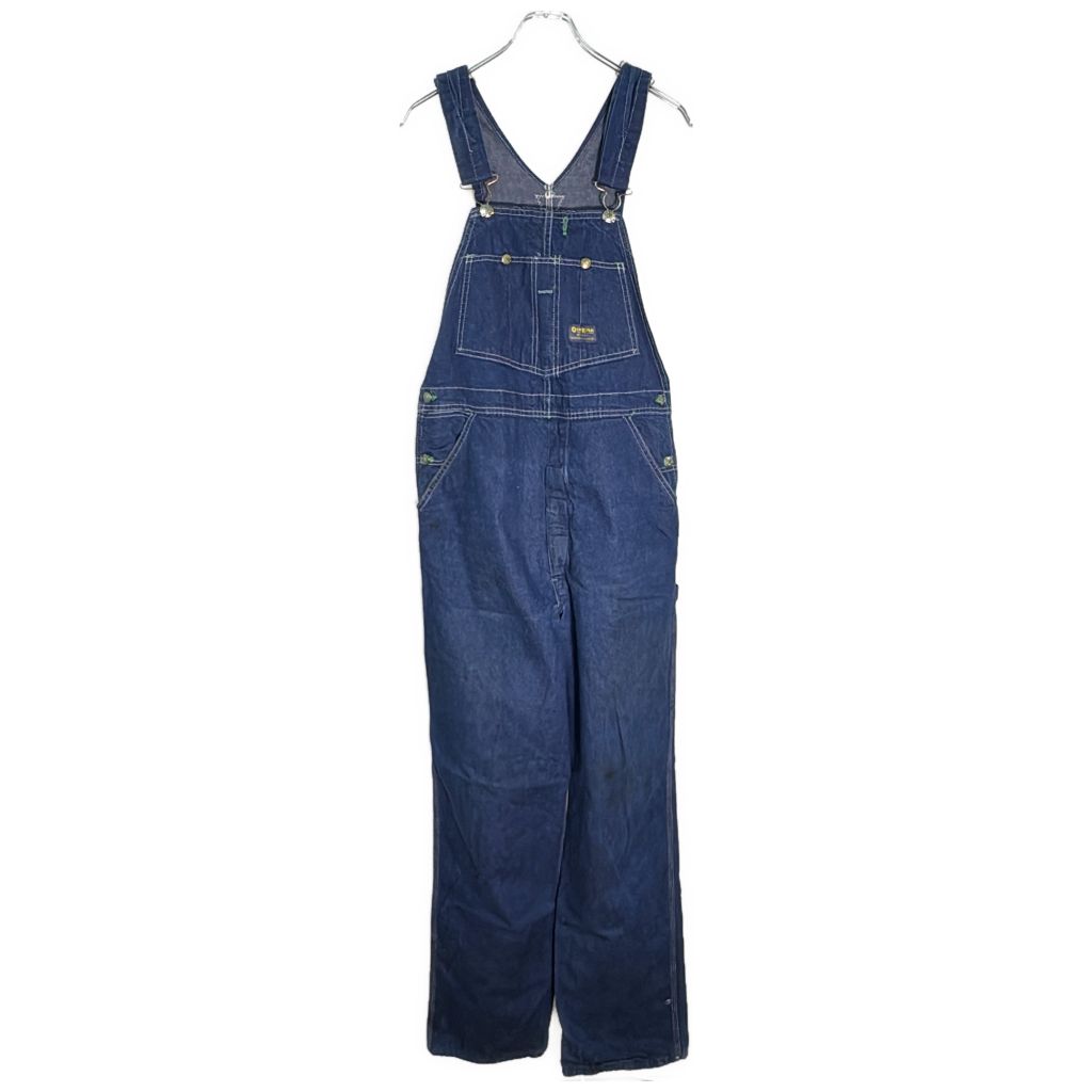 70年代 USA製 OSHKOSH オシュコシュ デニムオーバーオール ヴィンテージ ブルー(メンズ W34 L33)中古 古着 Y2077