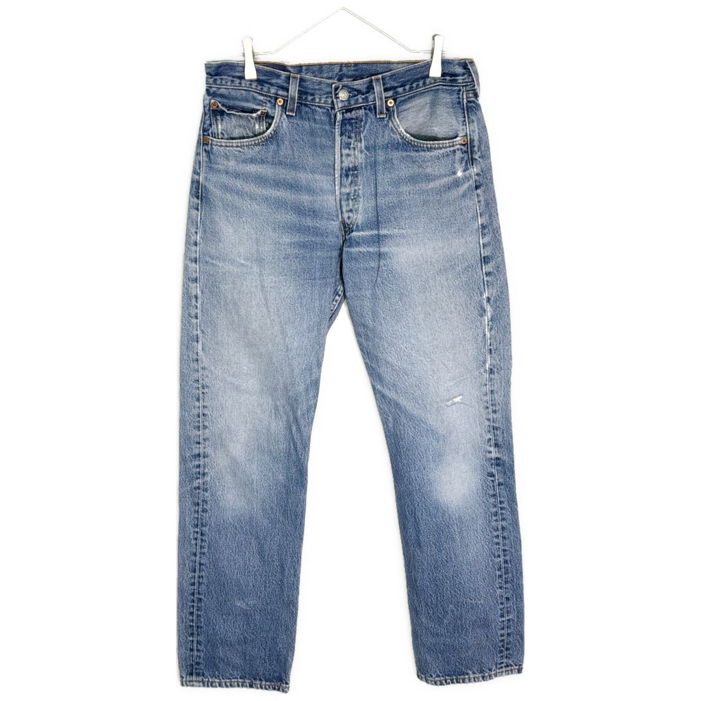 90年代 USA製 Levi's リーバイス 501 デニムパンツ ブルー(メンズ W33 L32)中古 古着 Y2079
