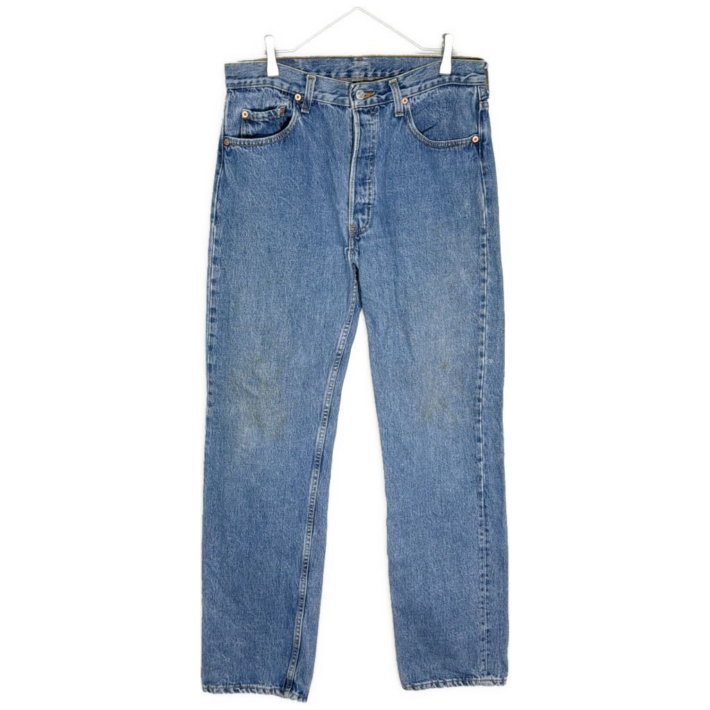90年代 USA製 Levi's リーバイス 501 デニムパンツ ブルー(メンズ W34 L34)中古 古着 Y2082