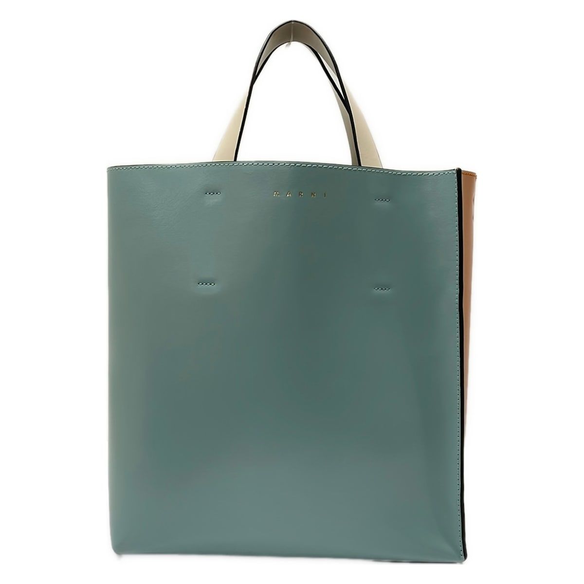 MARNI(マルニ) トートバッグ美品 ミュゼオ ライトブルー×オレンジ×アイボリー レザー