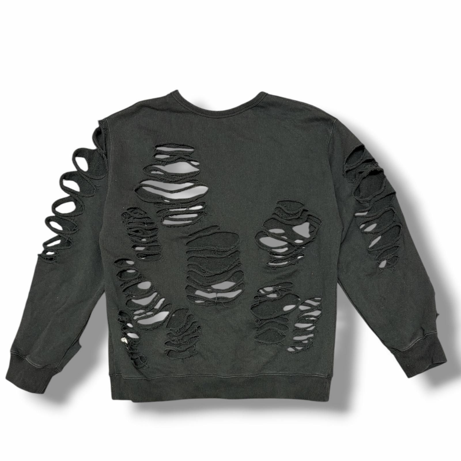 参考上代30800円 JUN/NAKAYAMA 25AW DISTRESSED CREWNECK デストロイ