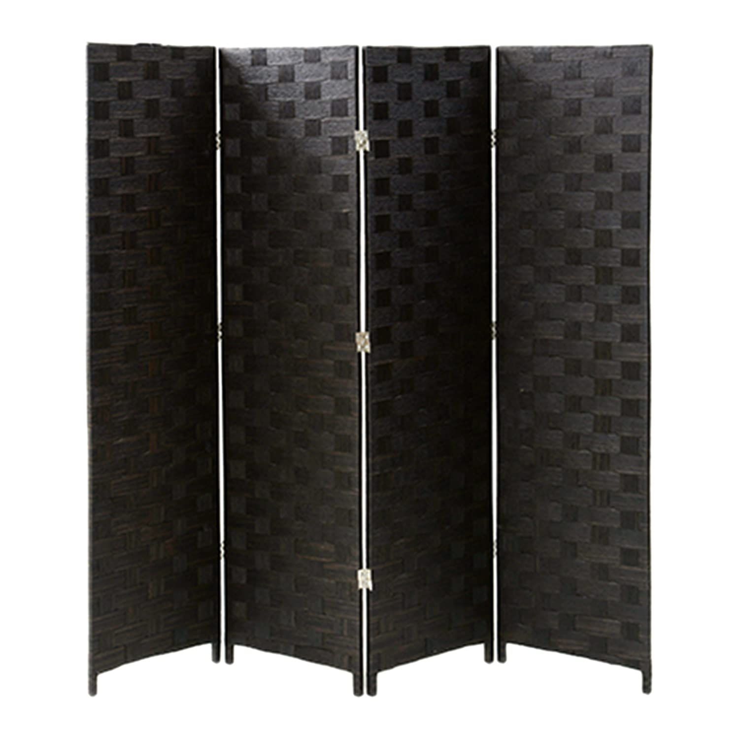 [山善] 4連折りたたみスクリーン 高さ148cm パーテーション 間仕切り 目隠し 軽量 組立不要 ダークブラウン IPS-4DX(DBR)ｍａ