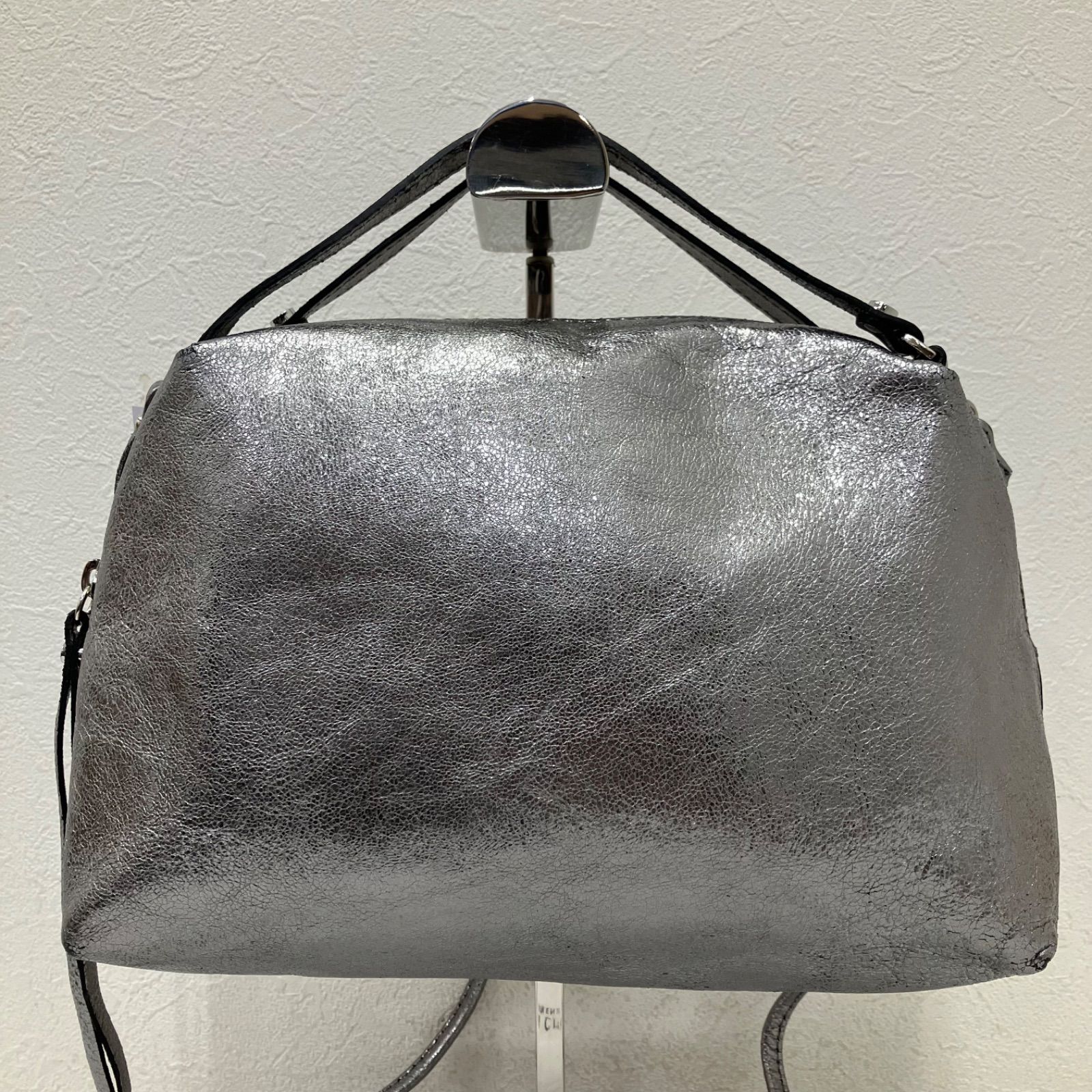 3679　GIANNI CHIARINI　ジャンニキアリーニ　ジャンニキャリーニ　 ハンドバッグ　2way　ショルダーバッグ　アリファ　 シルバー系　保存袋付き　レディース