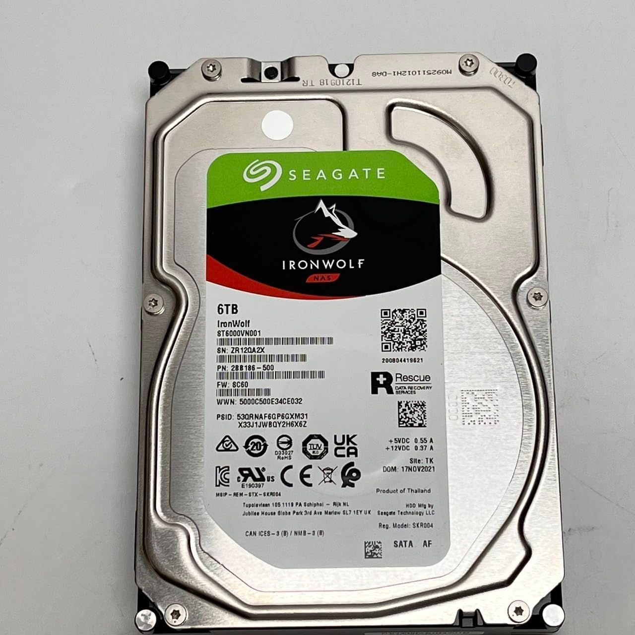 Seagate IronWolf 3.5インチ 6TB 内蔵 ハードディスク HDD CMR ST6000VN001/FFP　No2993