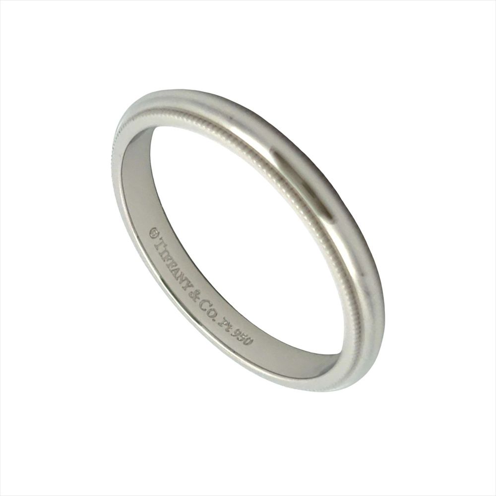 ティファニー Tiffany&Co. ミルグレイン リング 指輪 約20号 Pt950 5.7g プラチナ 3mm【中古】