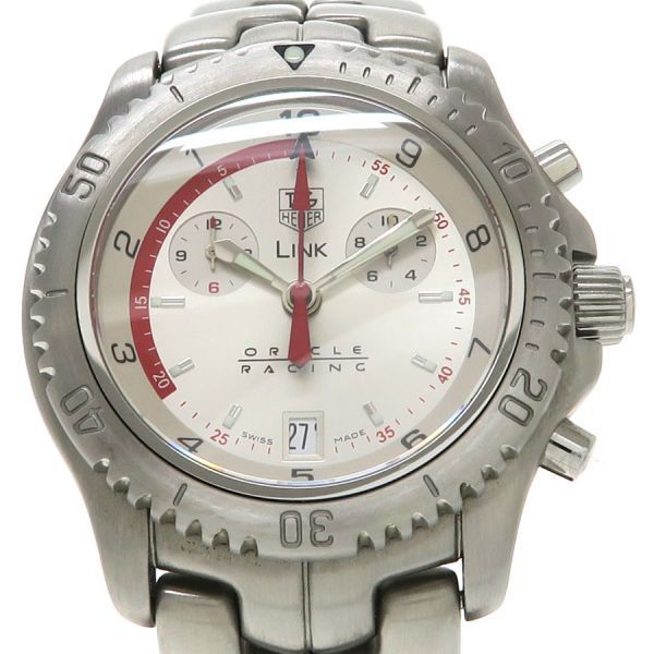 タグホイヤー リンククロノ　オラクルレーシング 41mm CT1118 メンズ 腕時計【Aランク】【中古】