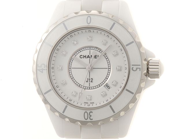 CHANEL シャネル J12 12Pダイヤ H1628 腕時計 セラミック ホワイト クオーツ レディース【中古】