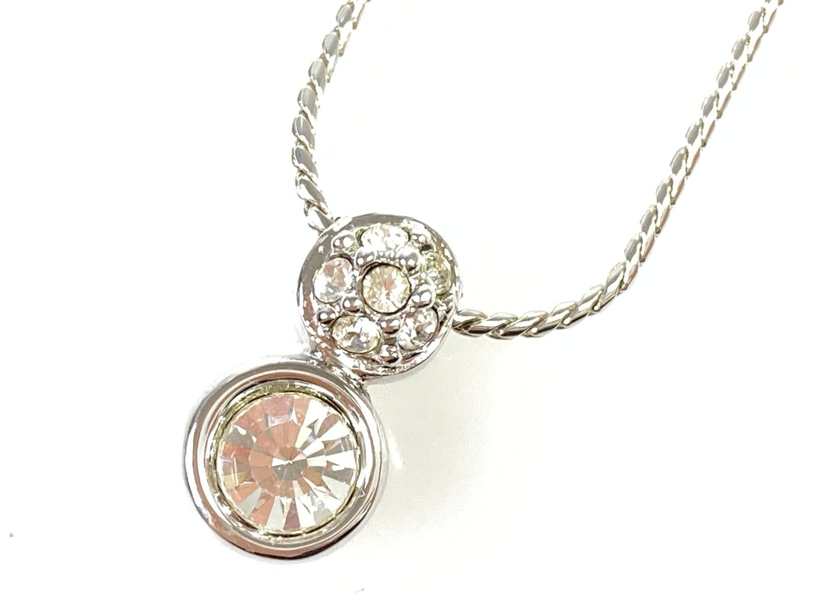 スワロフスキー　SWAROVSKI　クリスタル　ラインストーン　ネックレス　シルバーカラー　送料無料