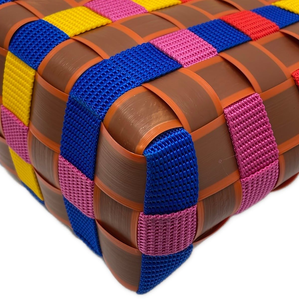 MARNI(マルニ) トートバッグ美品 - ブラウン×イエロー×マルチ 編み込み