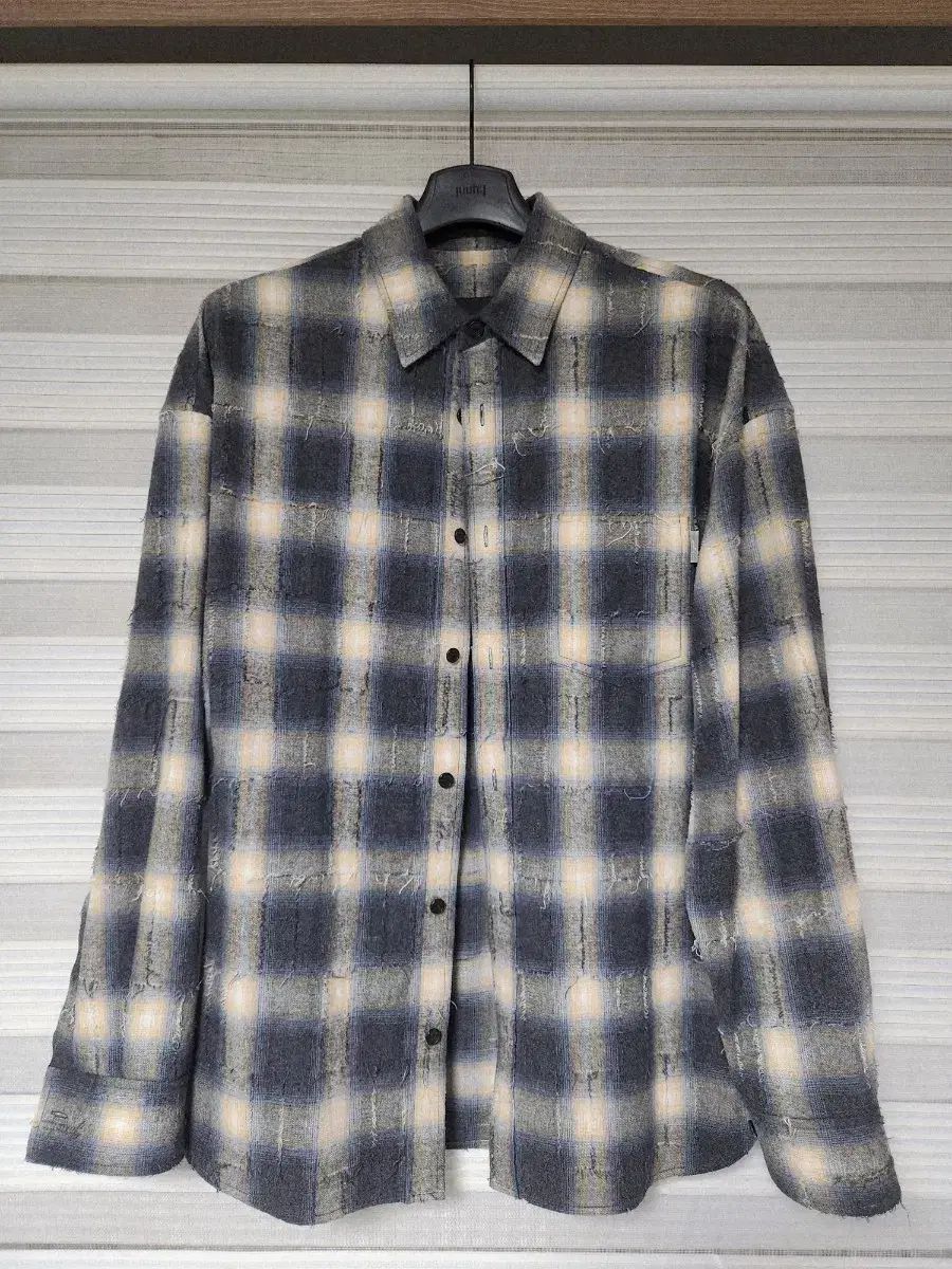 ジュンジェイ 25FW グリッド ニードル チェック シャツ 44