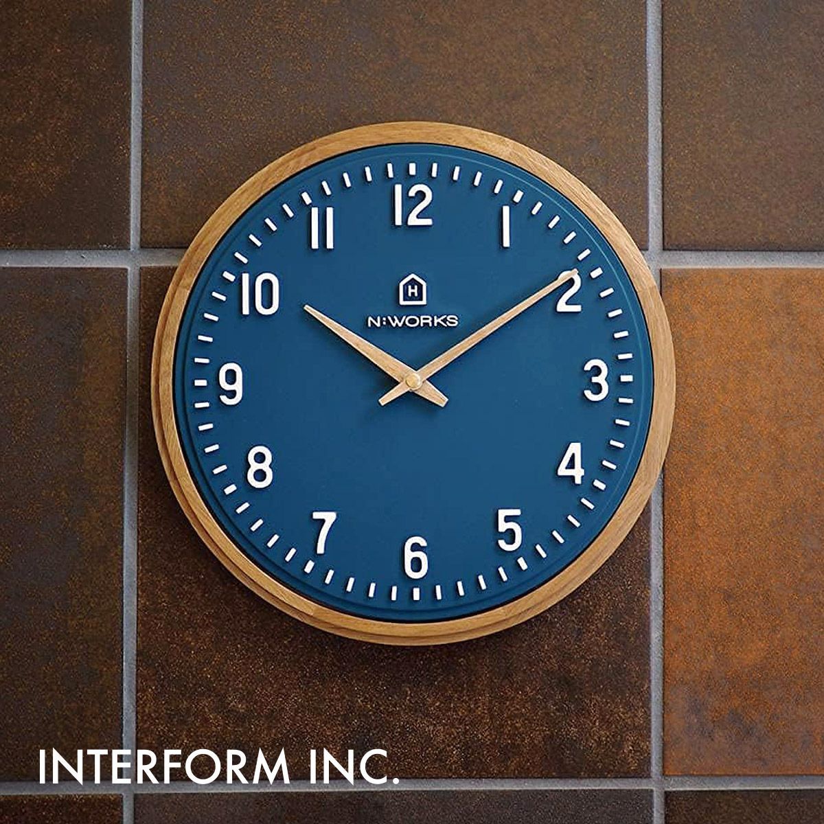 Ekolu エコル ウォールクロック CL-4072 INTERFORM インターフォルム 壁掛け時計 インテリア カジュアル モダン スイープムーブメント 連続秒針 静音 おしゃれ シンプル