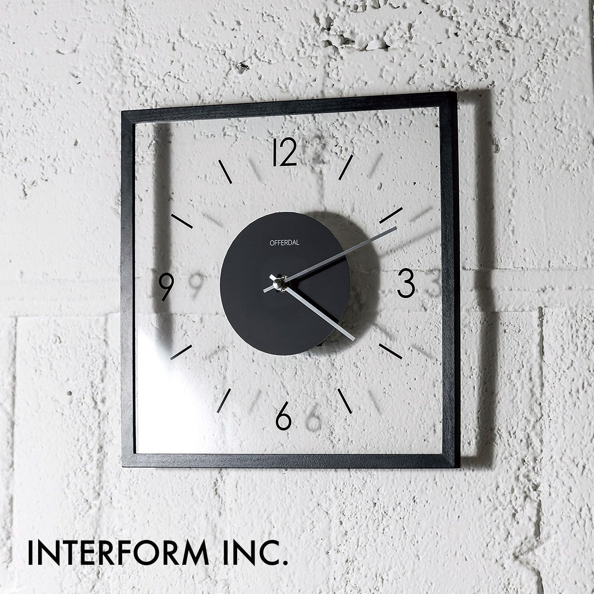 Laturi ラトゥリ ウォールクロック【ブラック】CL-4424 BK INTERFORM インターフォルム 壁掛け時計 インテリア シンプル モダン スタイリッシュ スイープムーブメント 連続秒針 静音 おしゃれ