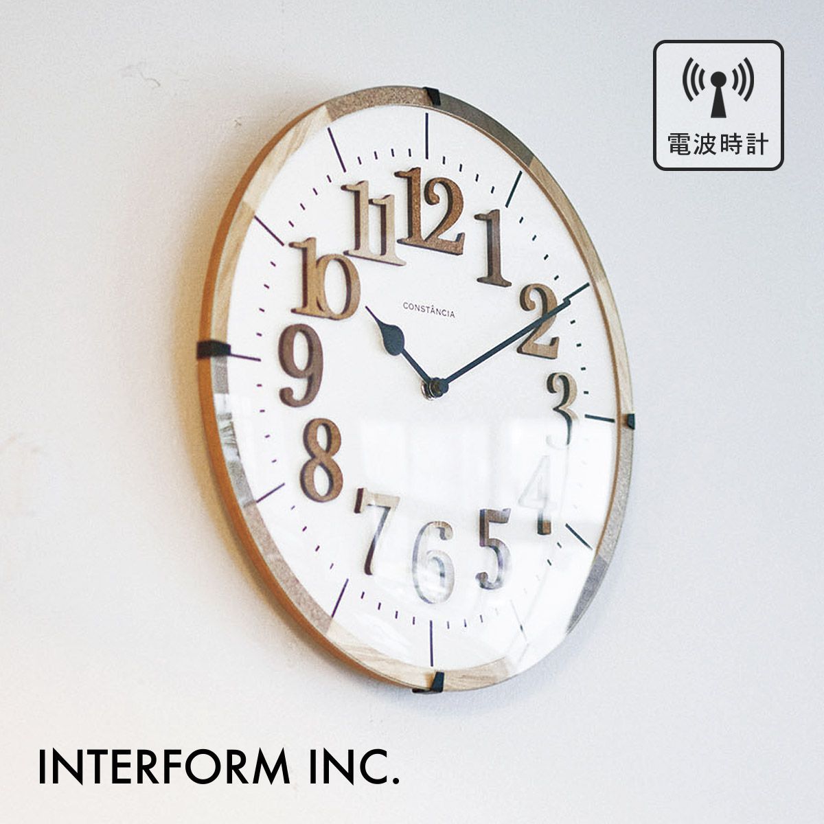 Tiel ティール ウォールクロック［電波時計］CL-9706 INTERFORM インターフォルム 壁掛け時計 インテリア おしゃれ ナチュラル カントリー カジュアル