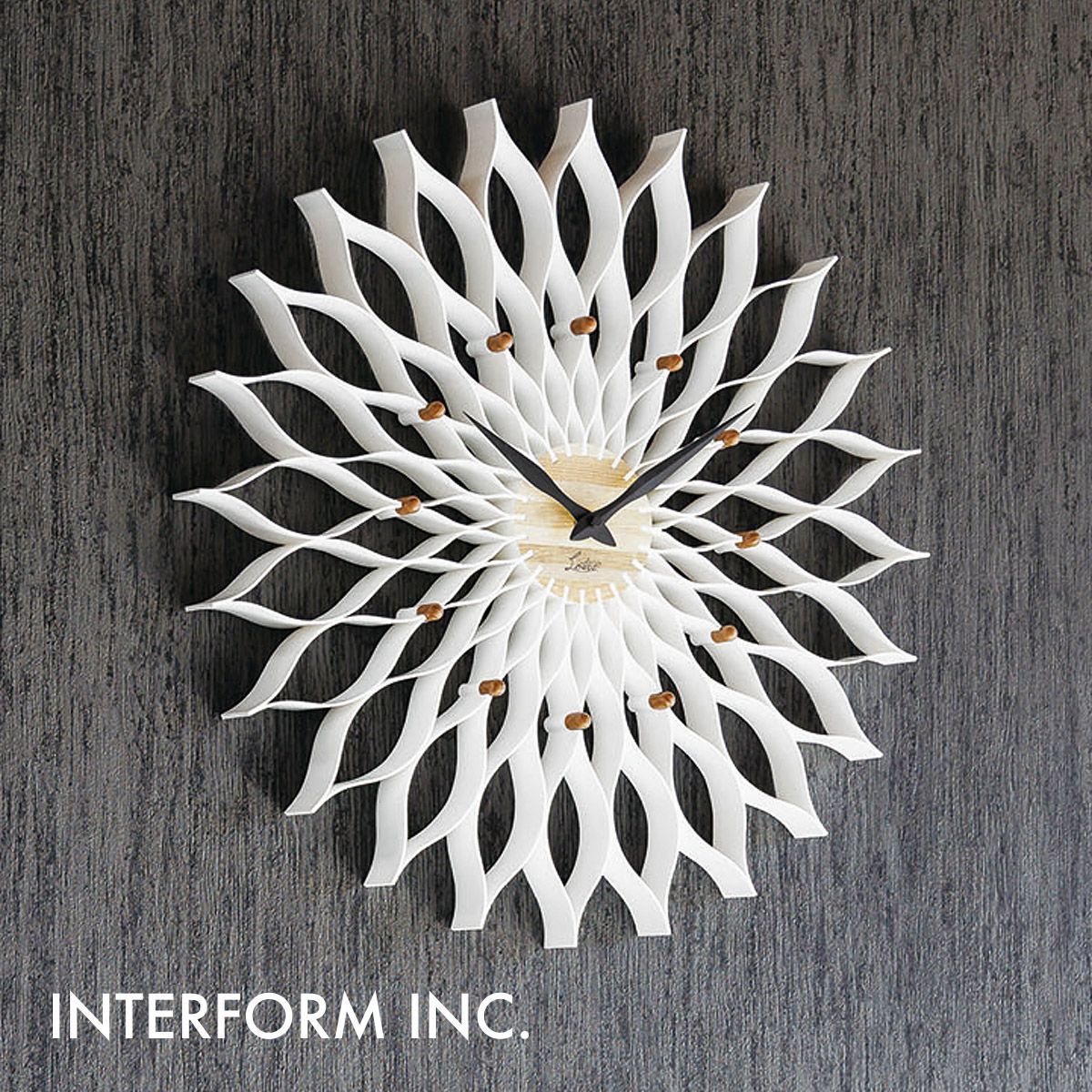 Leffard ルファール ウォールクロック【ホワイト】CL-9903 WH INTERFORM インターフォルム 壁掛け時計 エレガント モダン おしゃれ