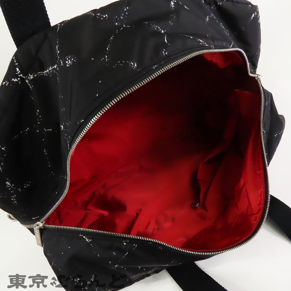 シャネル CHANEL 旧トラベルライン ボストンバッグ ブラックxホワイト 