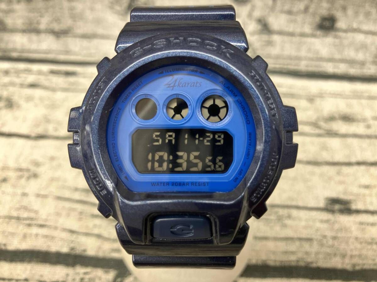 【CASIO】 カシオ G‐SHOCK DW-6900FS 24karatsコラボ クォーツ R7.11月電池交換済み 20BAR 時計 腕時計 メンズ 中古