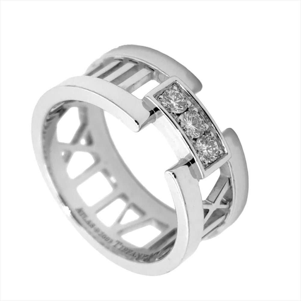 ティファニー Tiffany&Co. オープンアトラス リング 指輪 ダイヤモンド 約12号 K18WG 7.4g ホワイトゴールド 3Pダイヤモンド【中古】 109,000円