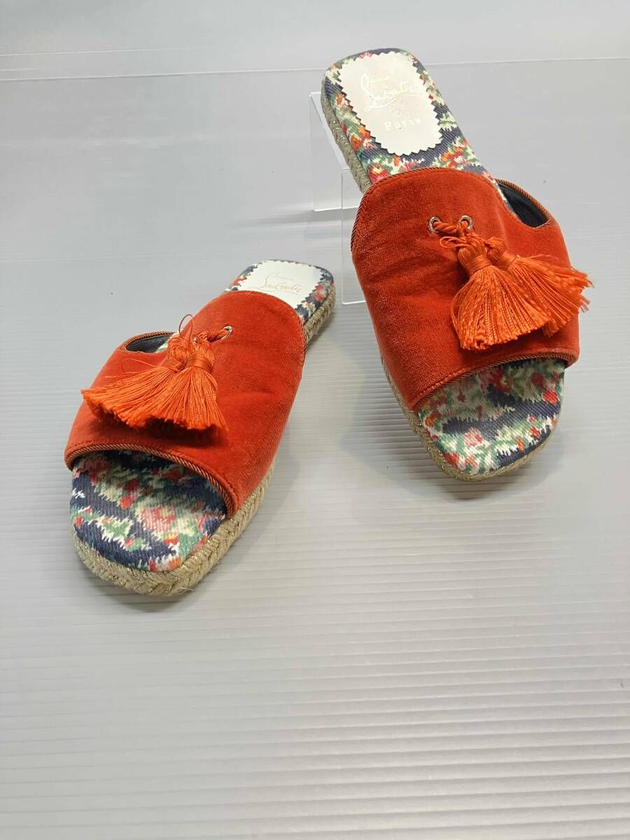 ★ Christian Louboutinクリスチャンルブタン サンダル タッセル サイズ39 オレンジ 夏 6,435円
