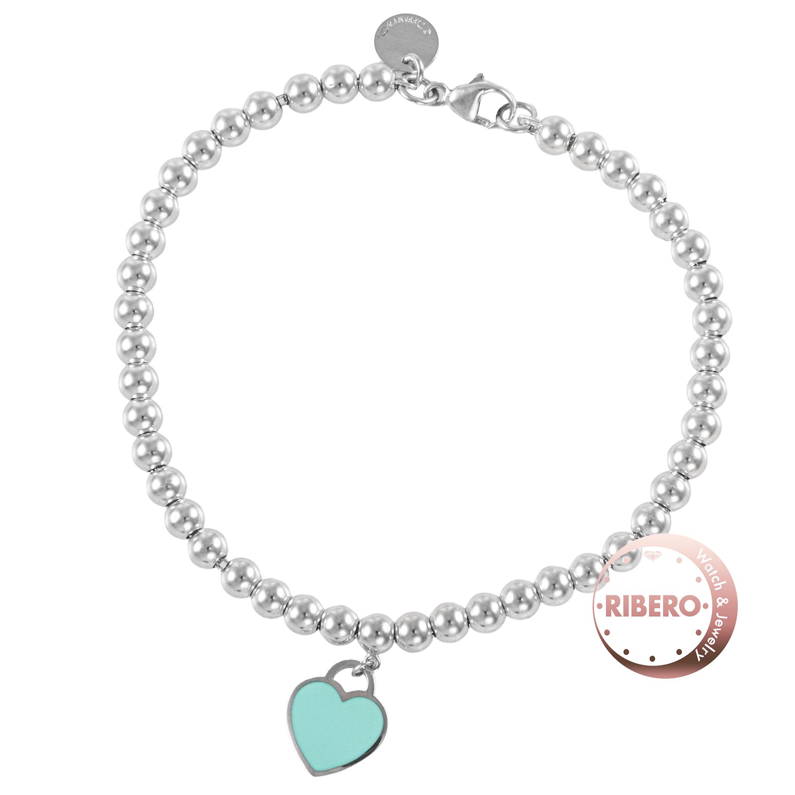 TIFFANY&Co. ティファニー リターン トゥ ティファニー ブルー ハート タグ ビーズ ブレスレット スターリングシルバー シルバー ブルー【中古】