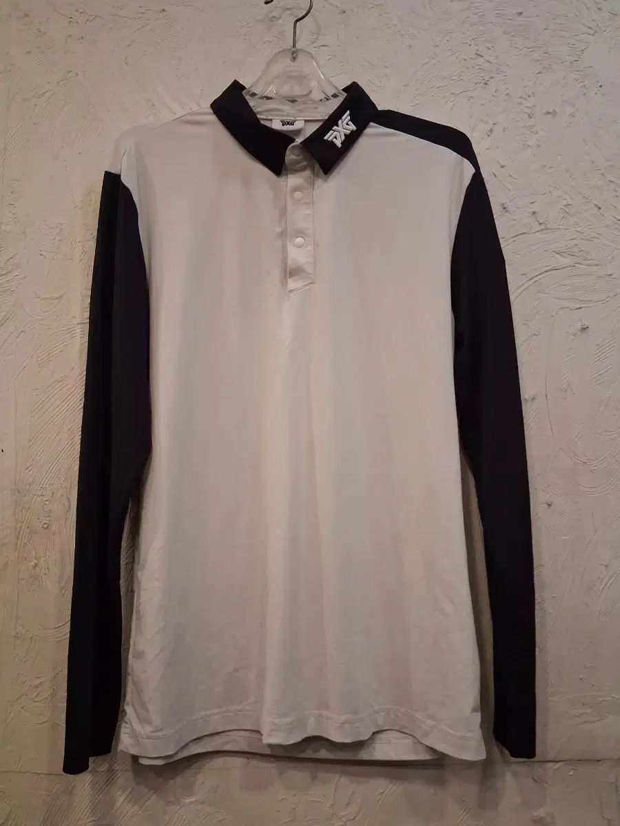 PXG 白/ブラック バイカラー 長袖 カラーTシャツ