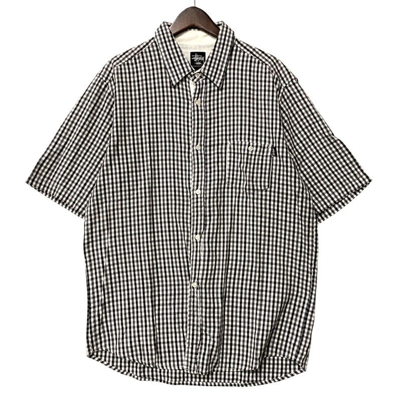中古品】 STUSSY ステューシー 金タグ GINGHAMCHECK S/S SHIRT
