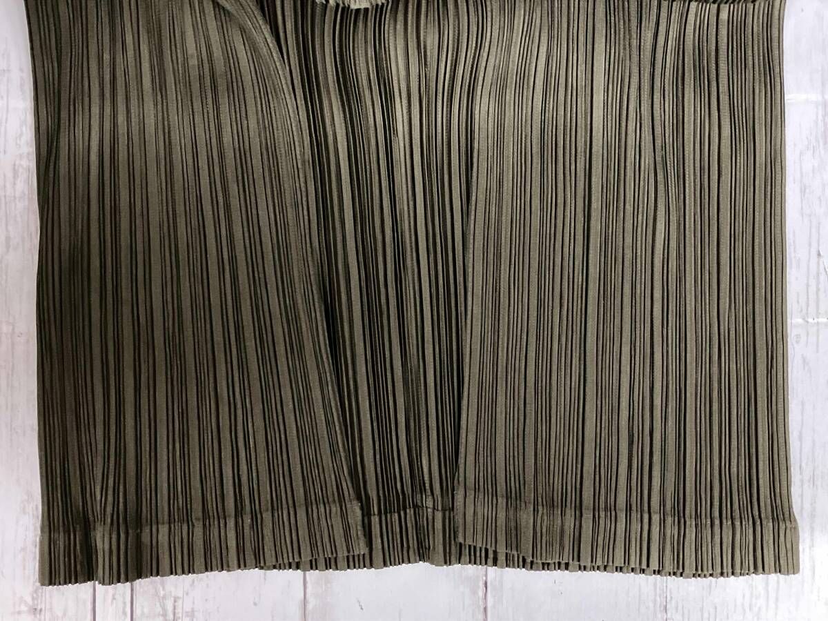 PLEATS PLEASE ISSEY MIYAKE イッセイミヤケ PP93-JA1023 レディース パーカー ワンピース 長袖 size3 モスグリーン プリーツ加工