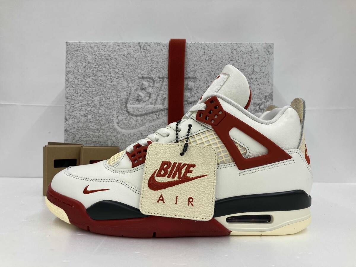 美品 NIKE×NIGEL SYLVESTER ナイキ×ナイジェル シルベスター AIR JORDAN 4 エアジョーダン4 IQ8055-100 箱 26.5 ホワイト レッド 通年