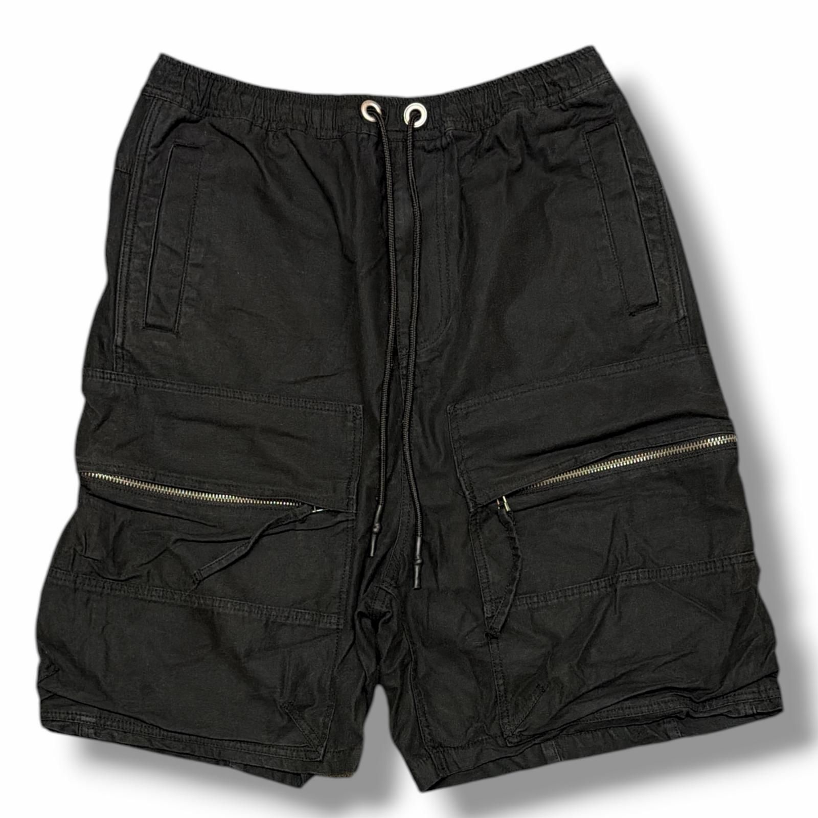 参考上代35200円 BREATH 25SS NEWRICH BIG CARGO SHORTS ニューリッチビッグカーゴショーツ イージーハーフパンツ ブレス BR25SS-P1015 ブラック M （16082M）