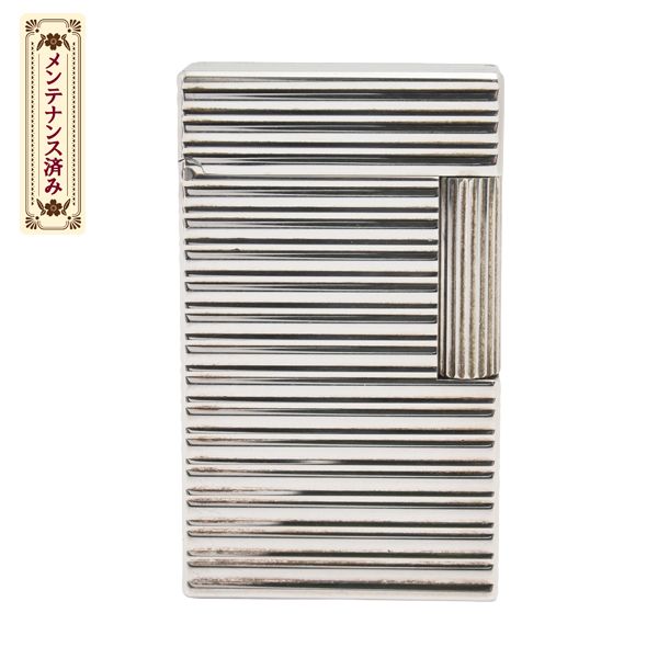 エステーデュポン ローラガスライター ライン1 ポーダーデザイン メンテナンス済 シルバー S.T.Dupont 中古