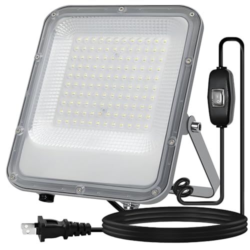 LED投光器 屋外 100Ｗ 1000W相当 高輝度 13000lm 昼光色 眩暈防止 超ハイパワー 明るさ向上 ワイド配光 均一光照明 超薄 超軽量 長持ち LED作業灯 スイッチ付3mコード付 1個ts 146d8d67