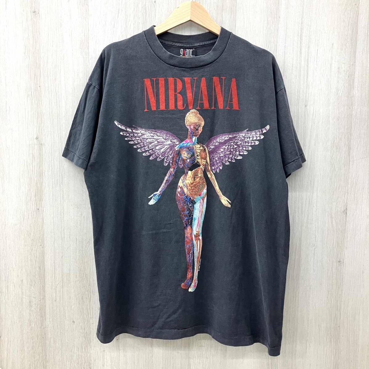 GIANT/ジャイアント/半袖Tシャツ/NIRVANA TIN UTE RO/90S/ブラック/XLサイズ