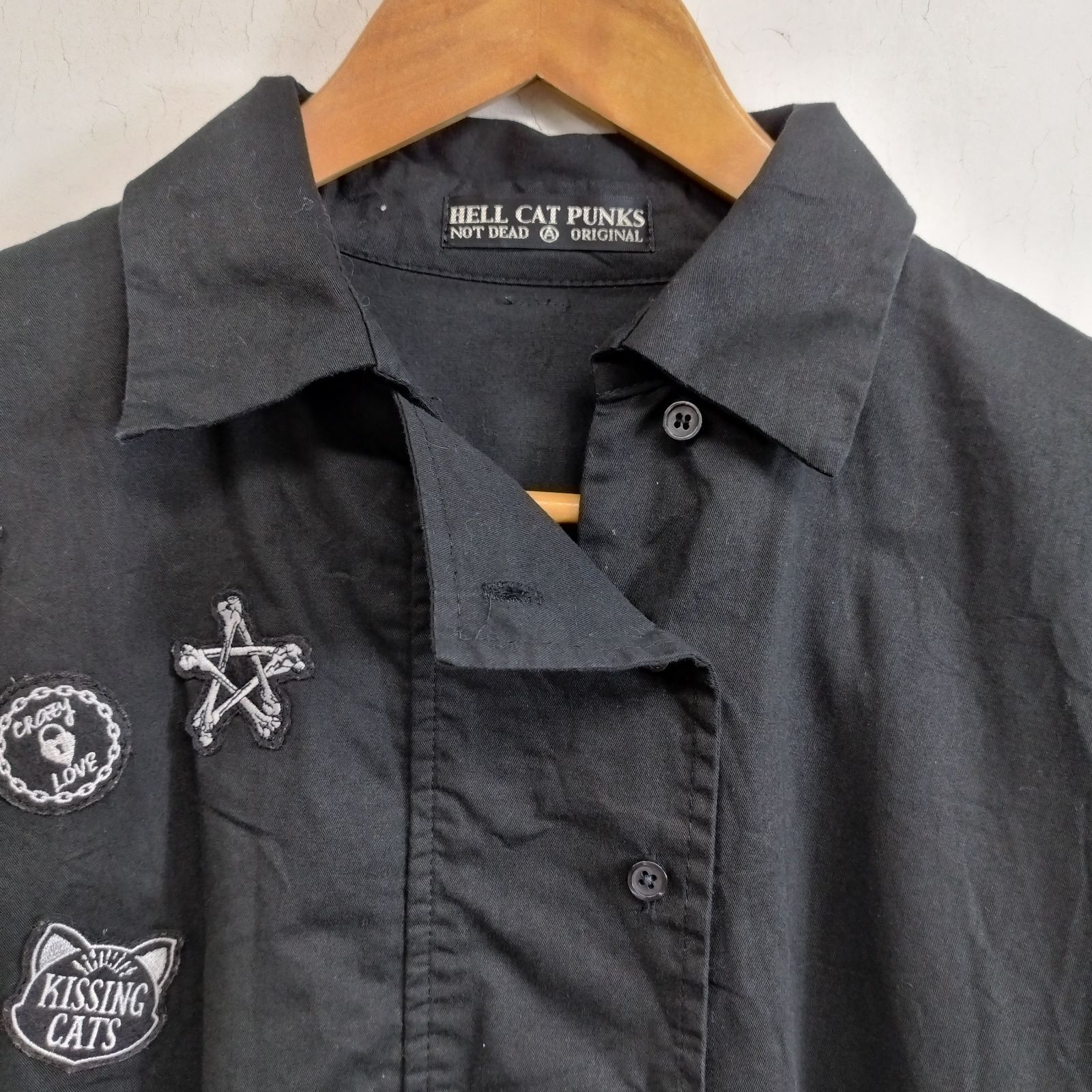 HELLCATPUNKS ヘルキャットパンクス ビッグシャツワンピース ワッペン 