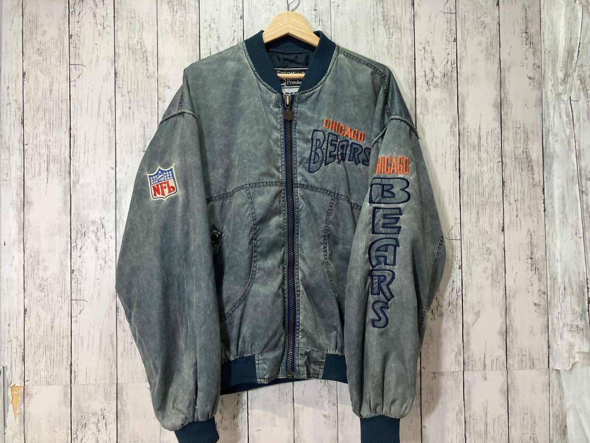 90S CHICAGO BEARS シカゴベアーズ ブルゾン ジャケット アウター NFL サイズM カラーグレー