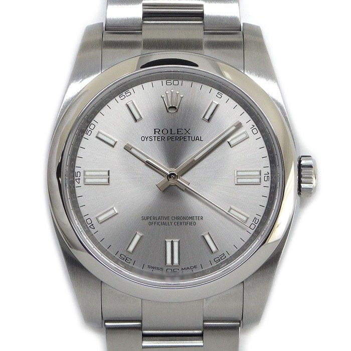 ロレックス Rolex 腕時計 オイスターパーペチュアル 116000 ランダムシリアル ルーレット刻印 サンレイ スレート文字盤 SS 自動巻き 【箱・保付き】 【中古】