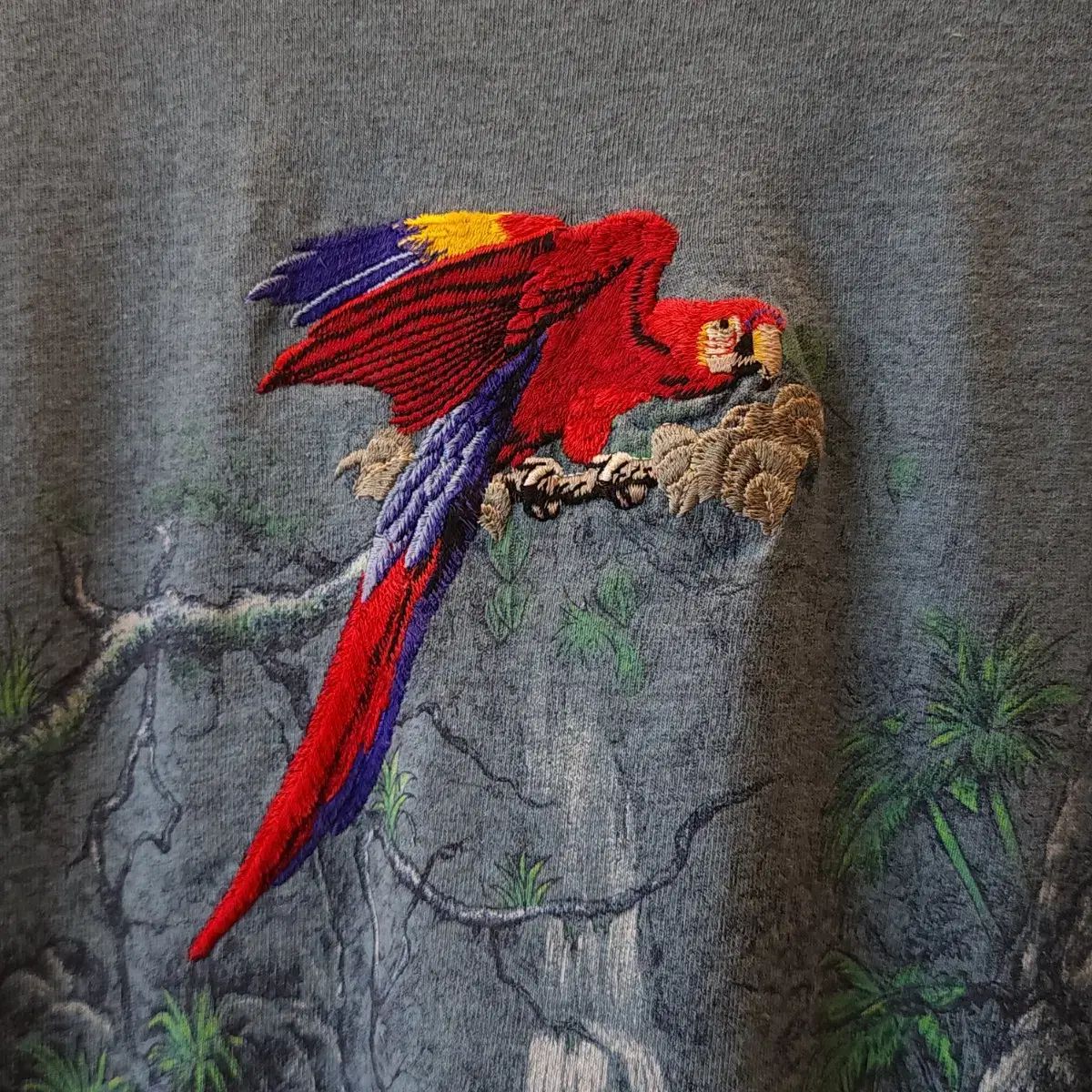 90s ヴィンテージ Tシャツ シングルステッチ プリンティング Tシャツ アメリカ 製造 앵무새 L