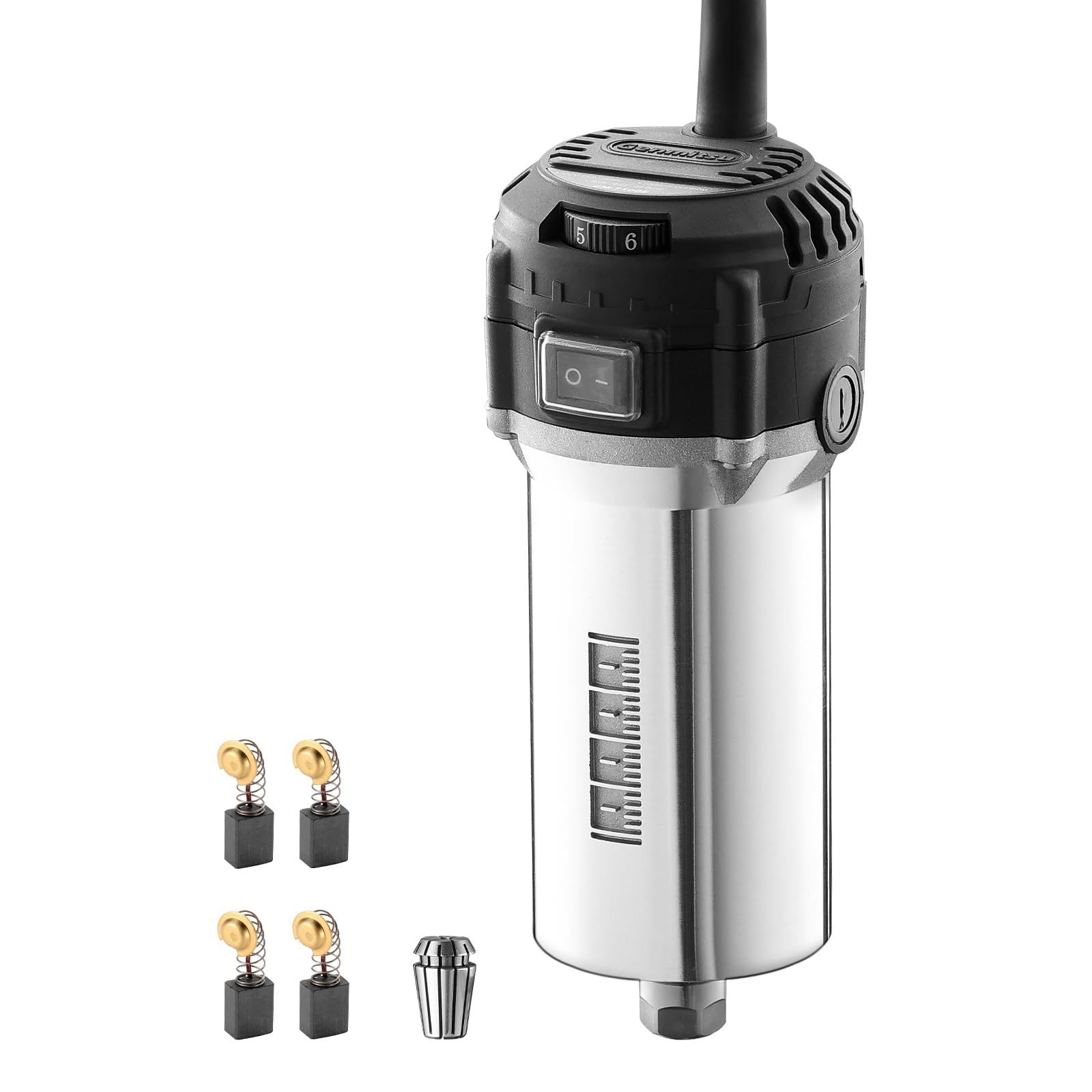 ☆新品☆Genmitsu 710W コンパクトルーター 65mm 直径、6 可変速度パームトリマールーター、ER11 コレット & 4 カーボンブラシ付き、CNC マシン用スピンドルモーターアップグレード 28b1950e