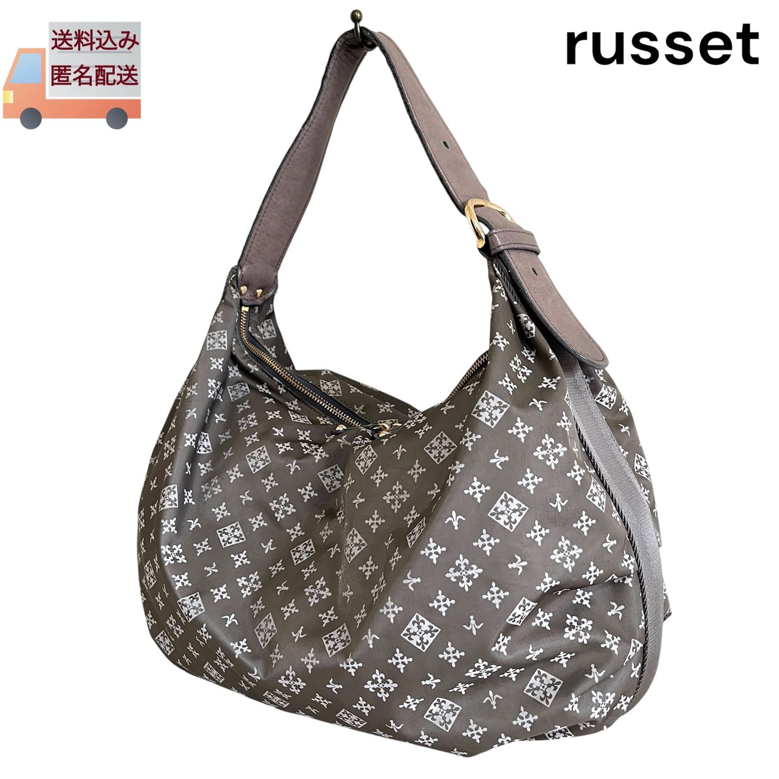 russet ラシット ワンショルダーバッグ モノグラム 総柄 グレージュ 