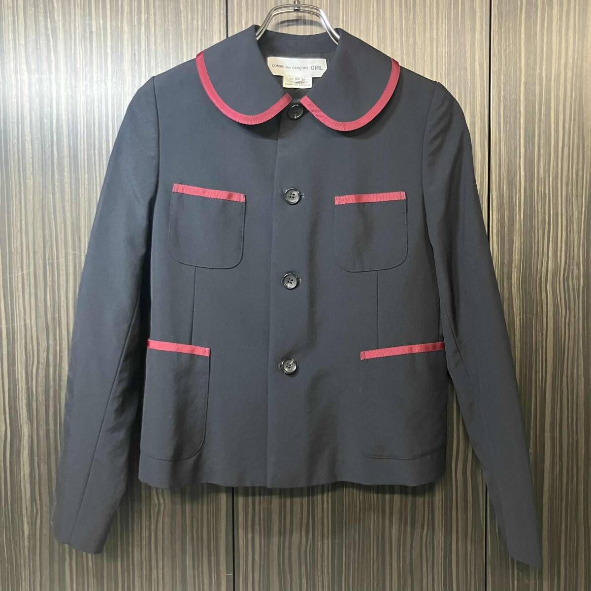 25AW COMME des GARCONS GIRL ジャケット 丸襟ジャケット XSサイズ