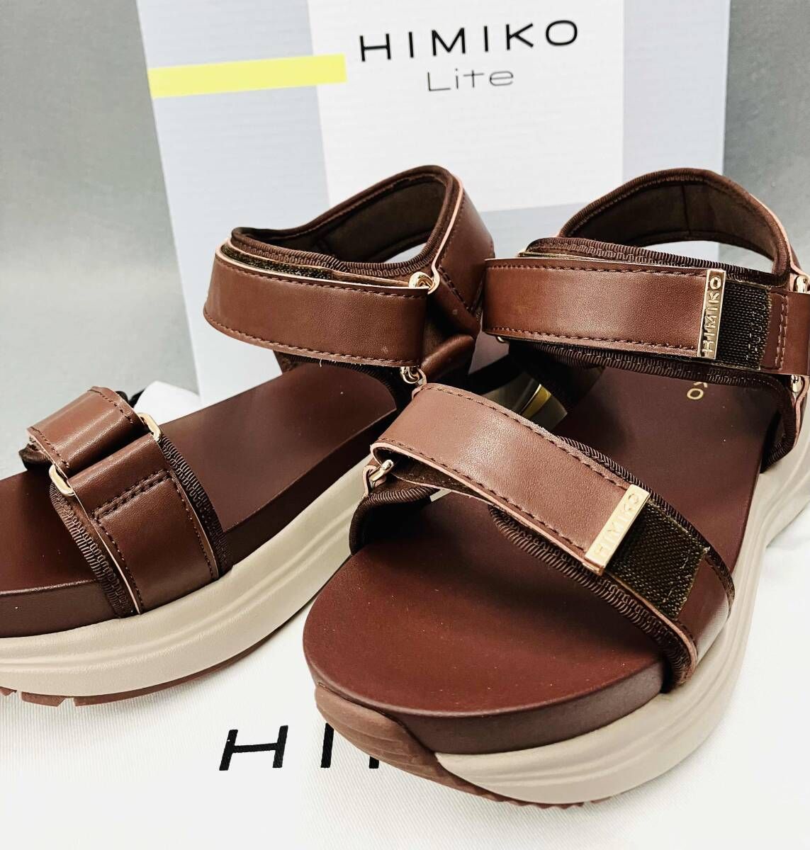 HIMIKO Lite 卑弥呼 メタルパーツスポーツサンダル M 未使用 チョコレート色系 23.0cm-23.5cm相当　ストラップサンダル