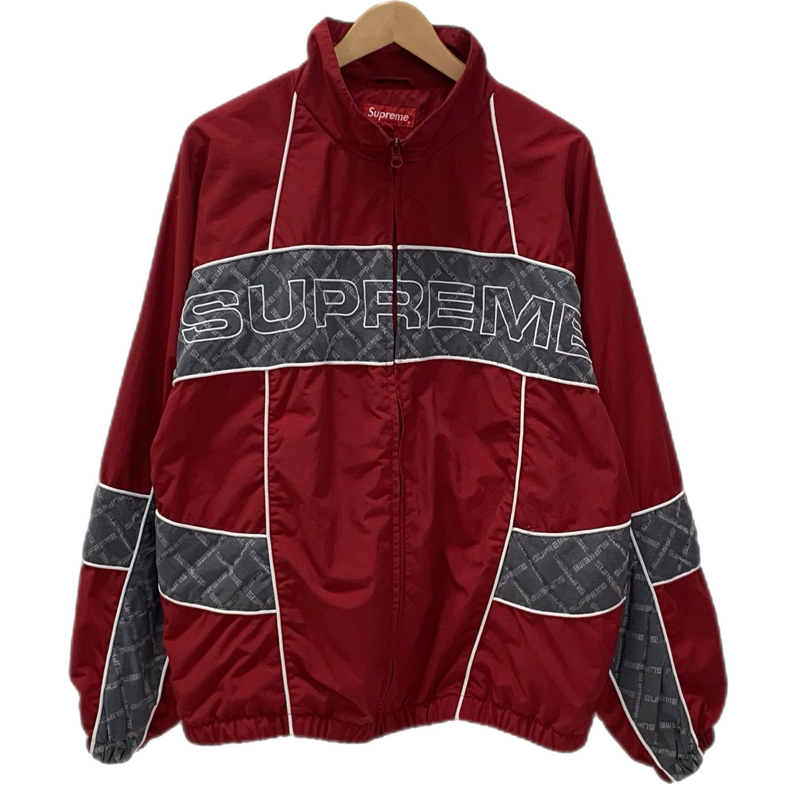 シュプリーム SUPREME ジャカード パネル トラック ジャケット Jacquard Panel Track Jacket ジャケット レッド Lサイズ 201MT-6044