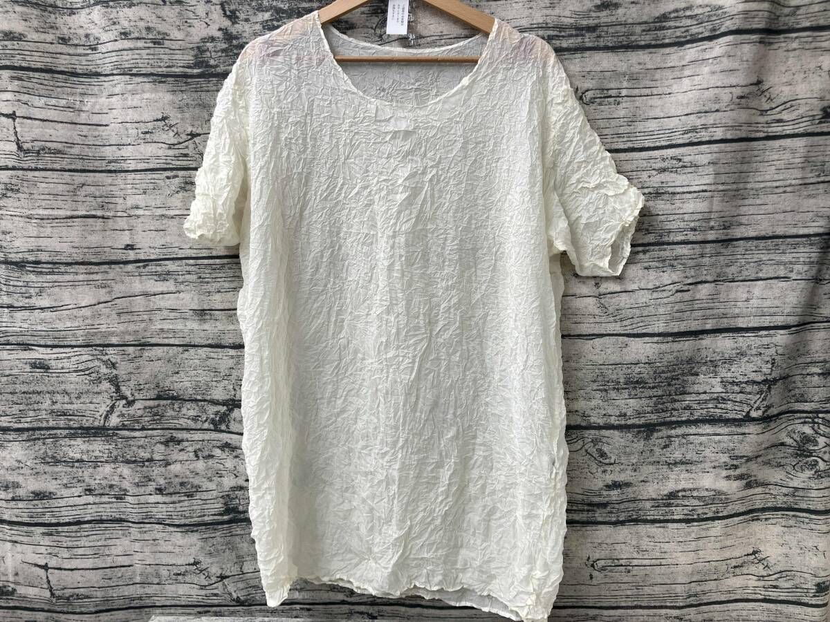 ISSEY MIYAKE イッセイミヤケ 半袖Tシャツ カットソー メレンゲシワ加工 IM94-FJ628 Lサイズ ホワイト